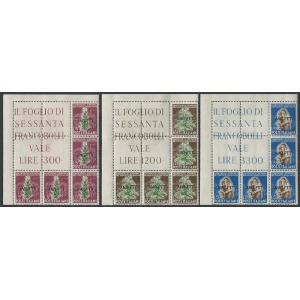 1950 Conferenza Europea del Tabacco 3 blocchi angolari Trieste A