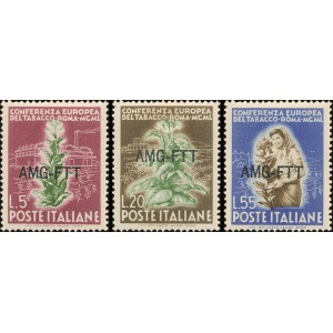 1950 Conferenza Europea del Tabacco 3 v. Trieste A
