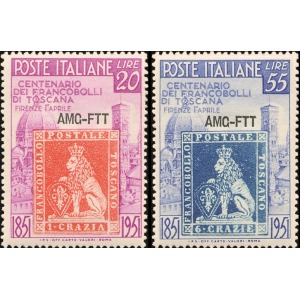 1951 100° primi francobolli di Toscana 2 v. Trieste A