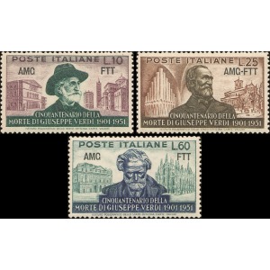1951 50° della scomparsa di Giuseppe Verdi 3 v. Trieste A