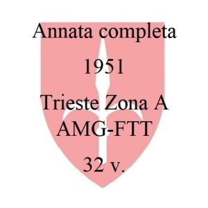 1951 Annata completa 32 v. Trieste A
