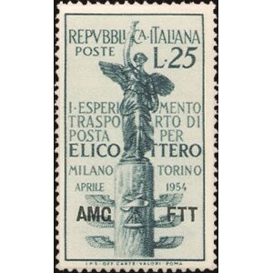 1954 1° esperimento di posta aerea in elicottero 1 v. Trieste A