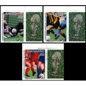 1998 Campionato mondiale di calcio Francia 98 3 v. da libretto con bandella Coppa del Mondo San Marino 1