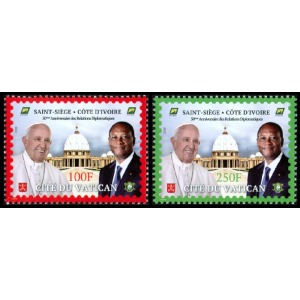 2020 COMPLEMENTARI 50° delle relazioni diplomatiche tra Santa Sede e Costa d Avorio 2 v. E.C. di Costa d Avorio con Vaticano Vaticano