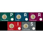 2024 2 Euro Olimpiadi di Parigi 2024 FDC in coin card 5 colori Francia fronte