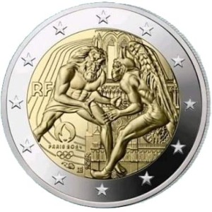 2024 2 Euro Olimpiadi di Parigi 2024 FDC in coin card Francia