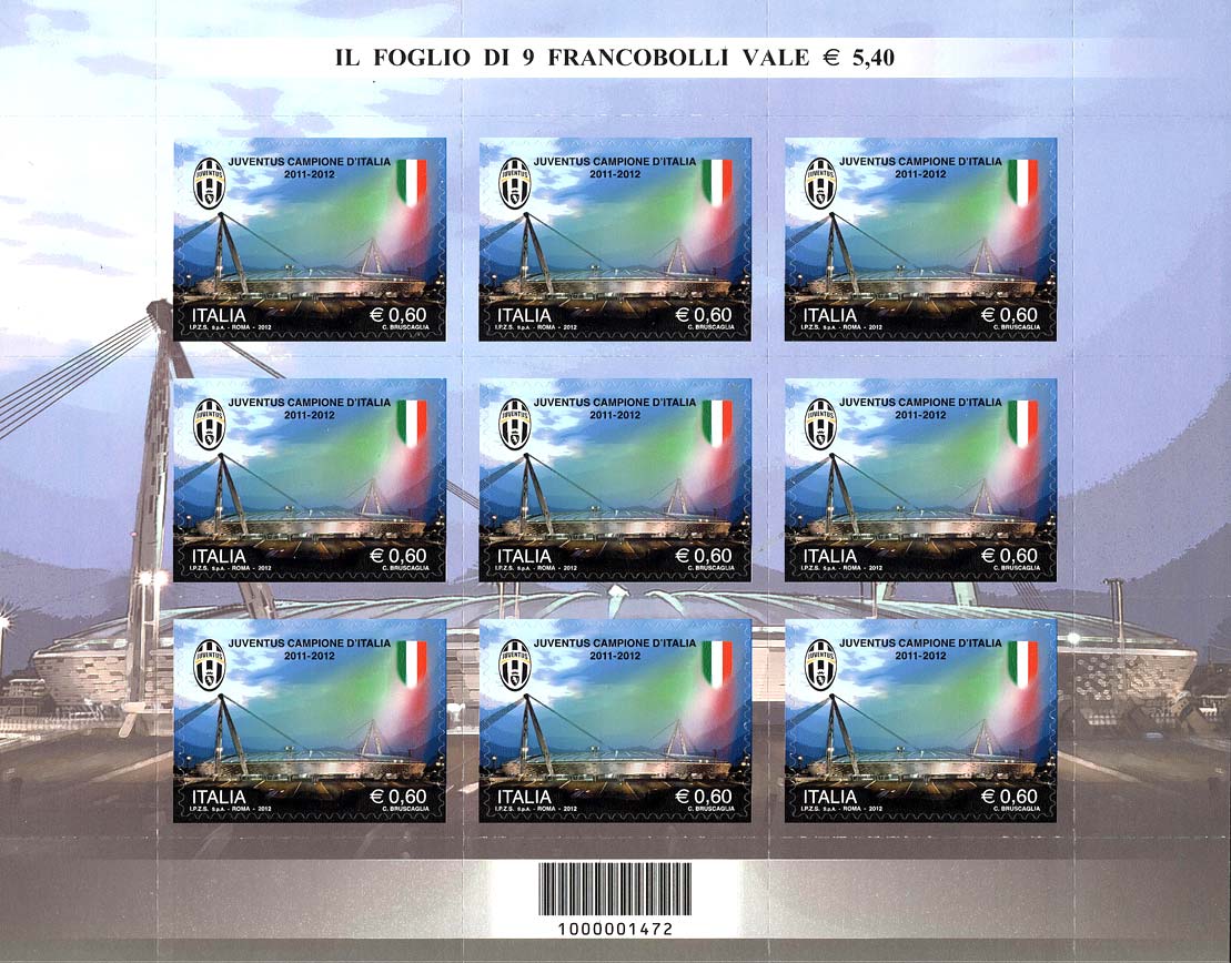 2012 Juventus campione d Italia 1 MF da 9 v. Italia 2012 Juventus campione d Italia 1 MF da 9 v. Italia