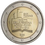 2024 2 Euro 50° della Dichiarazione dei Diritti dei Cittadini FDC San Marino