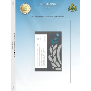 Foglio ALBUM 2 Euro SAN MARINO in folder 2024 Diritti dei Cittadini Abafil