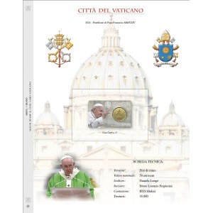 Foglio Coin Card n. 15 Vaticano 2024 Pontificato MMXXIV Abafil