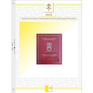 Foglio SERIE DIVISIONALE VATICANO 2024 con 5 Euro bimetallico Abafil