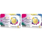 2024 2 Euro Lotta contro il cancro in Belgio FDC in coin card Belgio retro 2 coin card Belgio