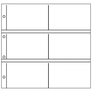 Fogli per CARTOLINE XL a 6 tasche orizzontali da 165x105 mm Lindner