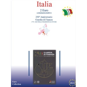 Inserto 2 Euro commemorativo Italia in folder Guardia di Finanza 2024 Master Phil