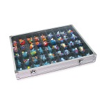 Vetrinetta in alluminio a 45 scomparti da 36x49 mm vuota Lindner 2