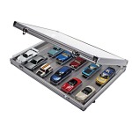 Vetrinetta in alluminio a 6 scomparti da 275x57 mm vuota Lindner 1