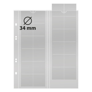 Fogli Multi Collect a 24 tasche per monete da 34 mm 5 pz. Lindner 1