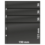 Fogli neri Multi Collect a 4 strisce miste 10 pz. Lindner 1