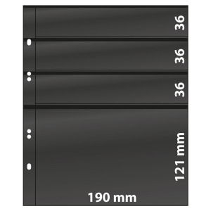 Fogli neri Multi Collect a 4 strisce miste 10 pz. Lindner 1