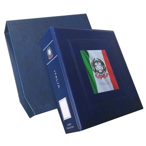 Cartella a 4 anelli XL intestata Italia con custodia vuota Blu Master Phil 1