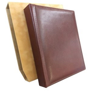 Cartella a 4 anelli in pelle VIP PREMIER con custodia vuota Color cuoio Master Phil 1