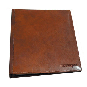Cartella a 4 anelli in pelle VIP PREMIER senza custodia vuota Color cuoio Master Phil 1