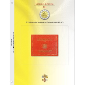 Foglio ALBUM 2 Euro VATICANO in folder 2024 San Tommaso D Aquino Abafil