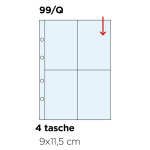 Inserti trasparenti UNI K211 a 4 tasche alte apertura dall alto Master Phil 1