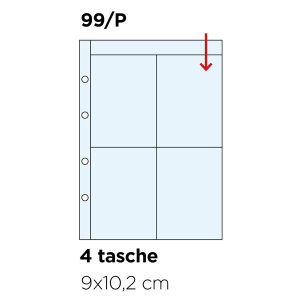 Inserti trasparenti UNI K211 a 4 tasche basse apertura dall alto Master Phil 1