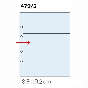 Inserti trasparenti per raccoglitore per STRISCE A FUMETTI a 3 tasche da 185x92 mm 10 pz. Master Phil 1