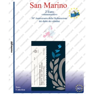 Inserto 2 Euro commemorativo San Marino in folder Diritti dei cittadini 2024 Master Phil