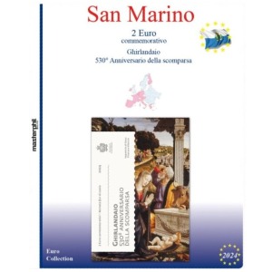 Inserto 2 Euro commemorativo San Marino in folder Ghirlandaio 2024 Master Phil
