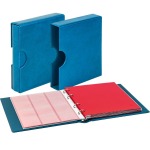 Cartella a 4 anelli KARAT con custodia in similpelle e 10 fogli assortiti Blu Lindner 1