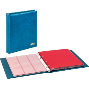 Cartella a 4 anelli KARAT senza custodia e 10 fogli assortiti Blu Lindner 1