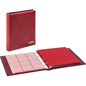 Cartella a 4 anelli KARAT senza custodia e 10 fogli assortiti Rossa Lindner 1