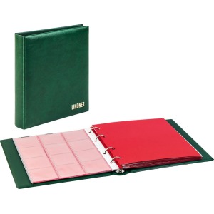 Cartella a 4 anelli KARAT senza custodia e 10 fogli assortiti Verde Lindner 1