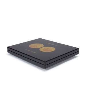 Cofanetto VOLTERRA in legno con 1 ripiano a 30 caselle rotonde per once oro American Eagle in capsula Nero Leuchtturm 1