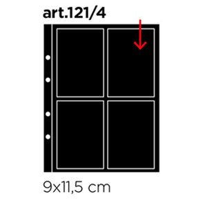 Inserti neri UNI K211 a 4 tasche apertura dall alto 10 pz. Master Phil 1