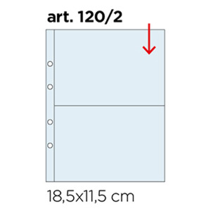 Inserti trasparenti UNI K211 a 2 tasche apertura dall alto 10 pz. Master Phil 1
