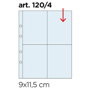 Inserti trasparenti UNI K211 a 4 tasche apertura dall alto 10 pz. Master Phil 1