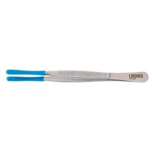 Pinzetta per monete in acciaio.inox con punte gommate Lindner 1