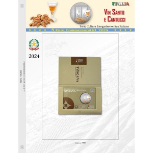Foglio 5 Euro Italia 2024 Vin Santo e Cantucci in folder Abafil