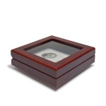 Astuccio VOLTERRA in legno a 1 casella rettangolare da 63x85 mm con coperchio in vetro Mogano Leuchtturm 3