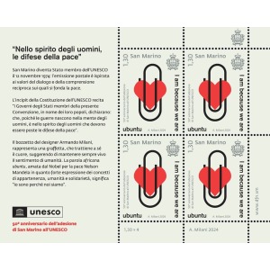 2024 50° dell adesione di San Marino all UNESCO 1 MF da 4 v. con illustrazione San Marino