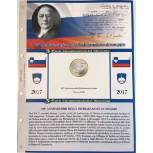 Foglio ALBUM 3 Euro SLOVENIA 2017 Abafil