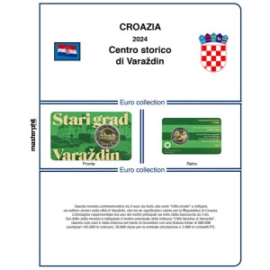 Inserto 2 Euro commemorativo Croazia Centro storico di Varazdin in coin card 2024 Master Phil