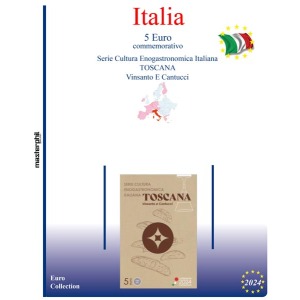 Inserto 5 Euro Italia Vinsanto e Cantucci in folder 2024 Master Phil