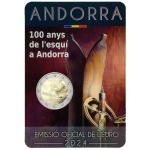 2024 2 Euro 100° di sci ad Andorra FDC in blister Andorra blister 1