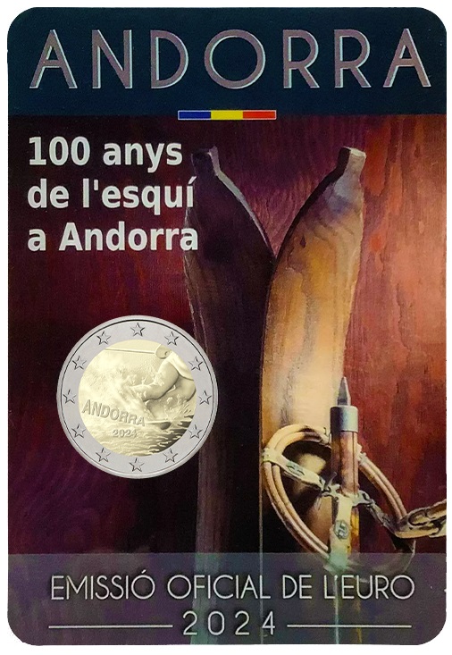 2024 2 Euro 100° di sci ad Andorra FDC in blister Andorra blister 1 2024 2 Euro 100° di sci ad Andorra FDC in blister Andorra blister 1