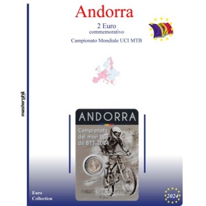 Inserto 2 Euro commemorativo Campionato Mondiale UCI MTB in blister 2024 Master Phil